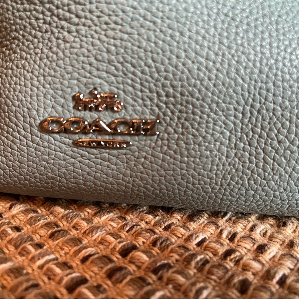 Coach Sky Blue Leather Shoulder Bag With Crossbody Strap Clarkson Hobo - Picture 2 of 8